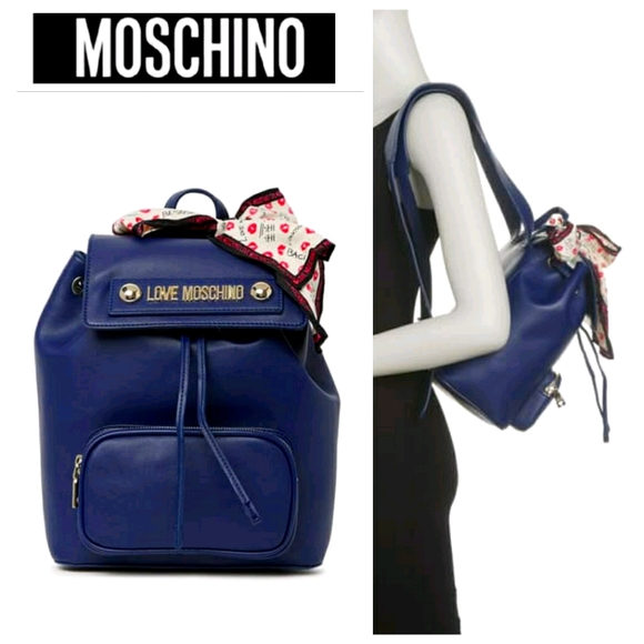 Love Moschino Blue Grain Backpack